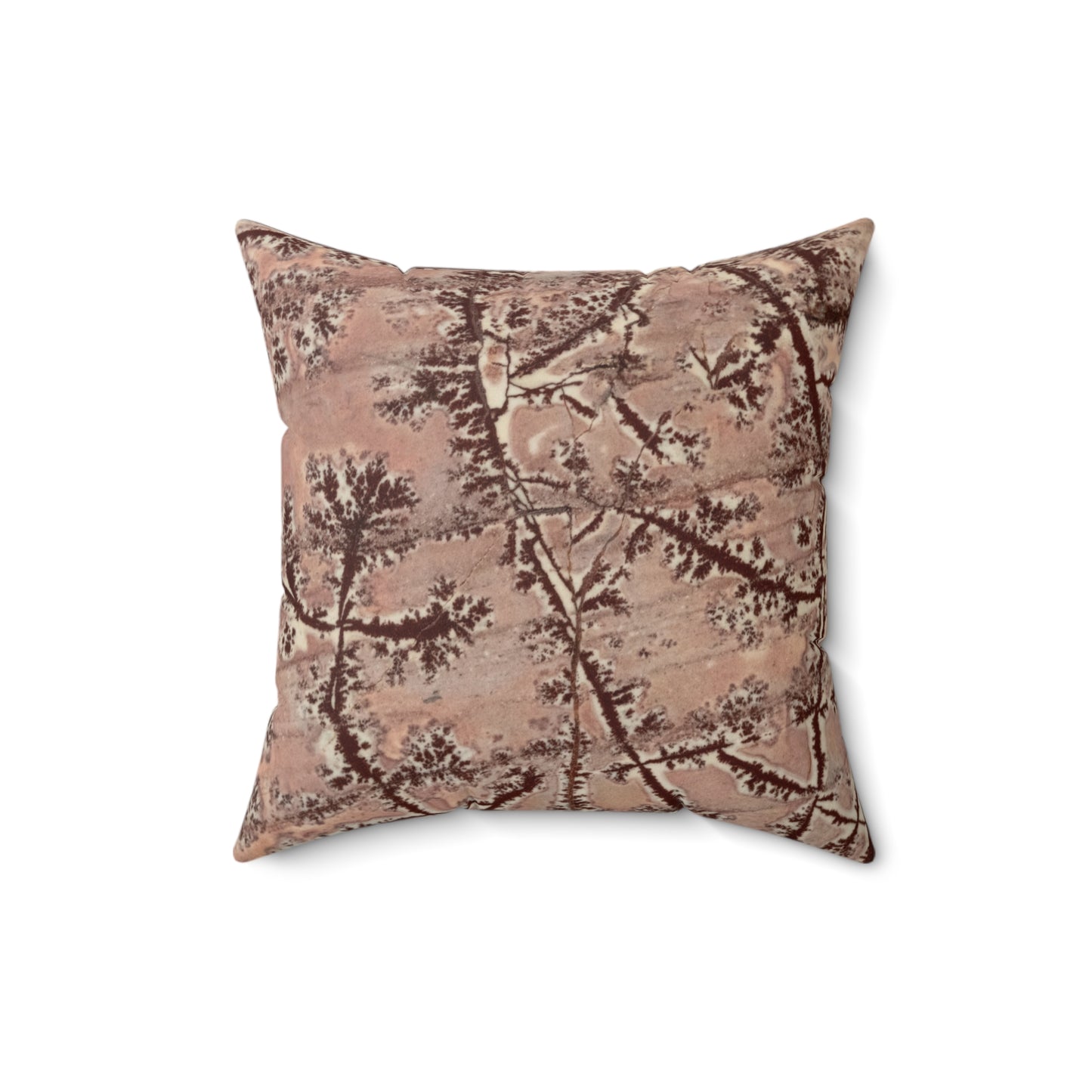 Dendritic Jasper Faux Suede Square Pillow