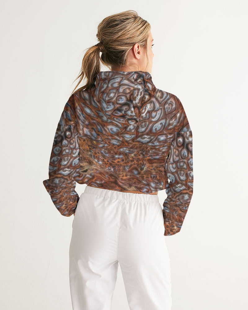 Ancient Australian Tree Fern Women's Cropped Windbreaker