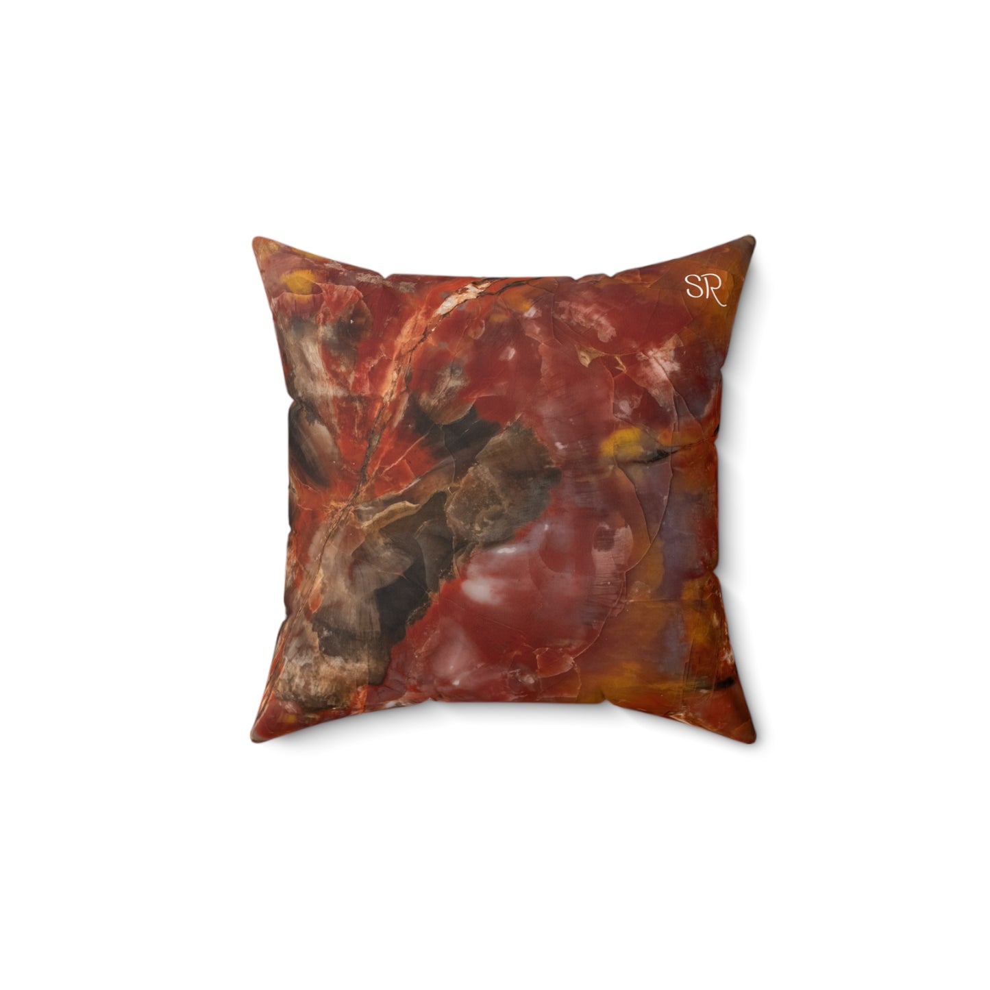 Petrified Wood Faux Suede Square Pillow