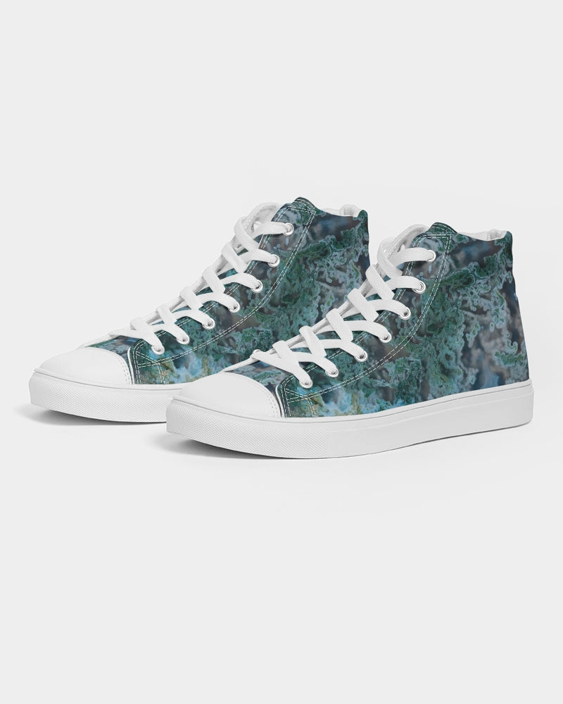 Green Moss Agate Tranquility Women's Hightop Canvas Shoe