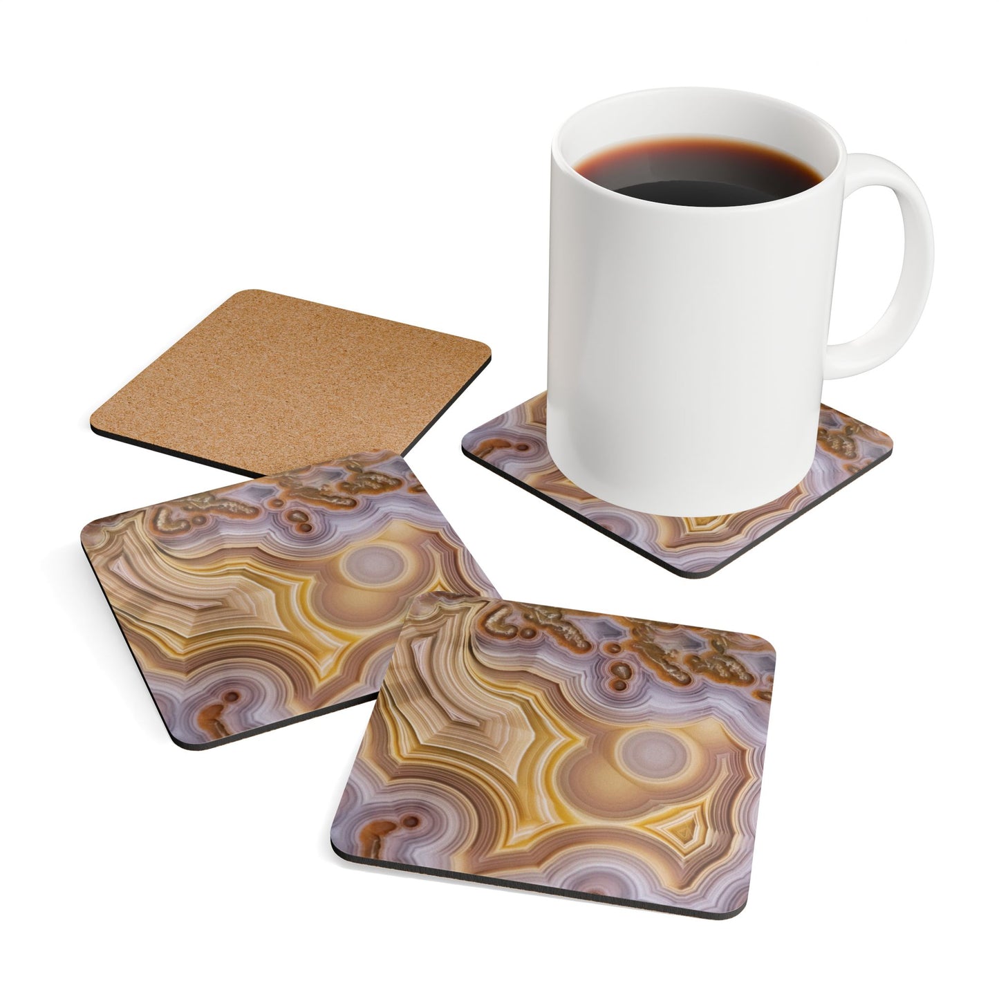 Laguna Agate Corkwood Coaster Set