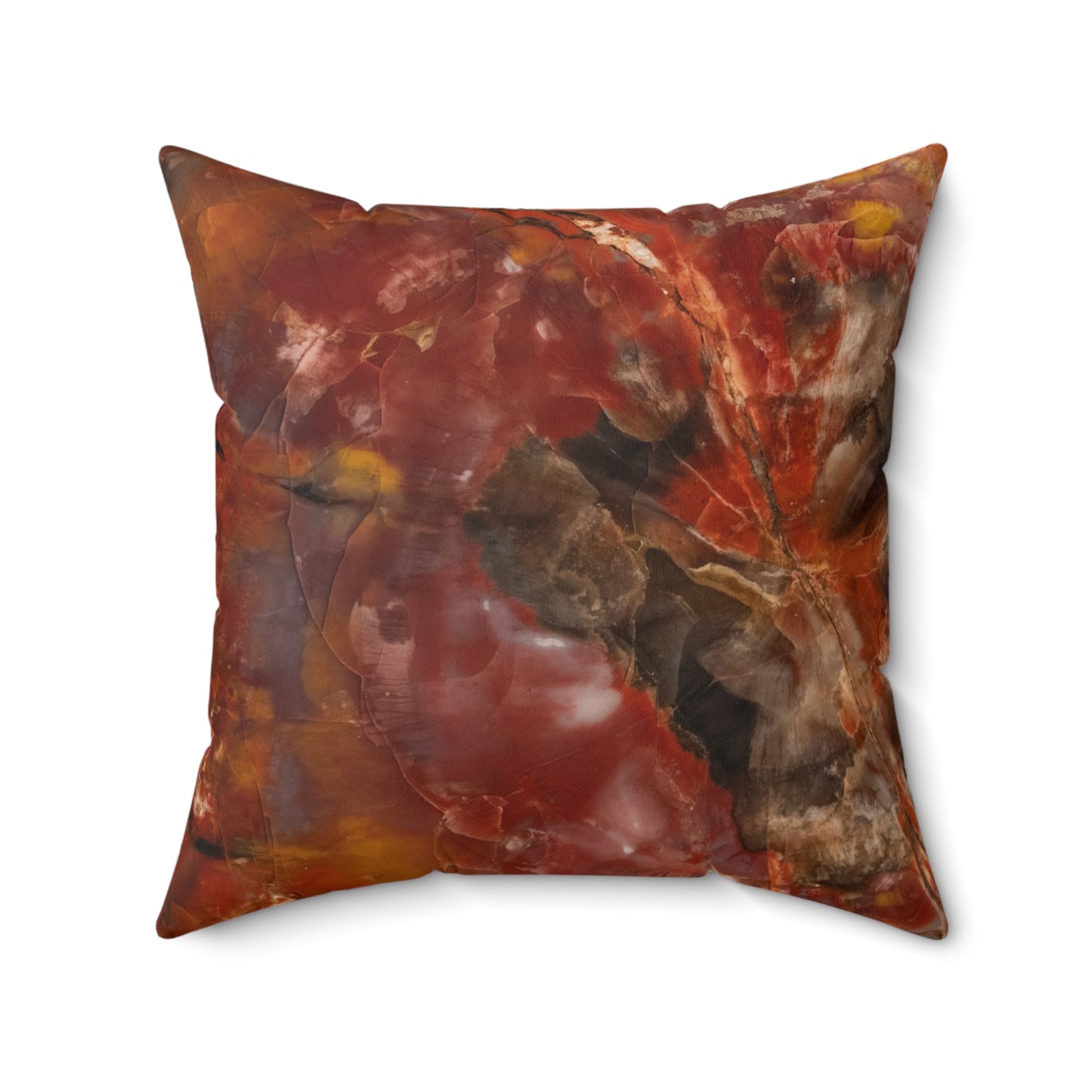 Petrified Wood Faux Suede Square Pillow