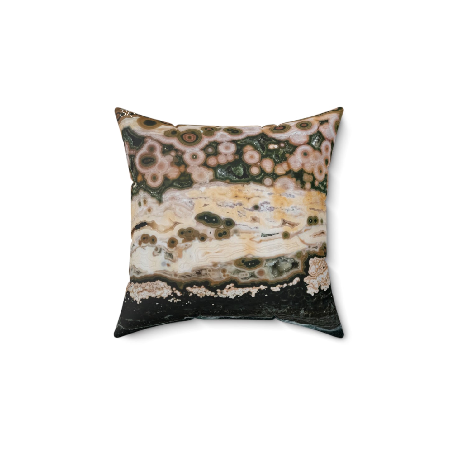 Ocean Jasper Faux Suede Square Pillow