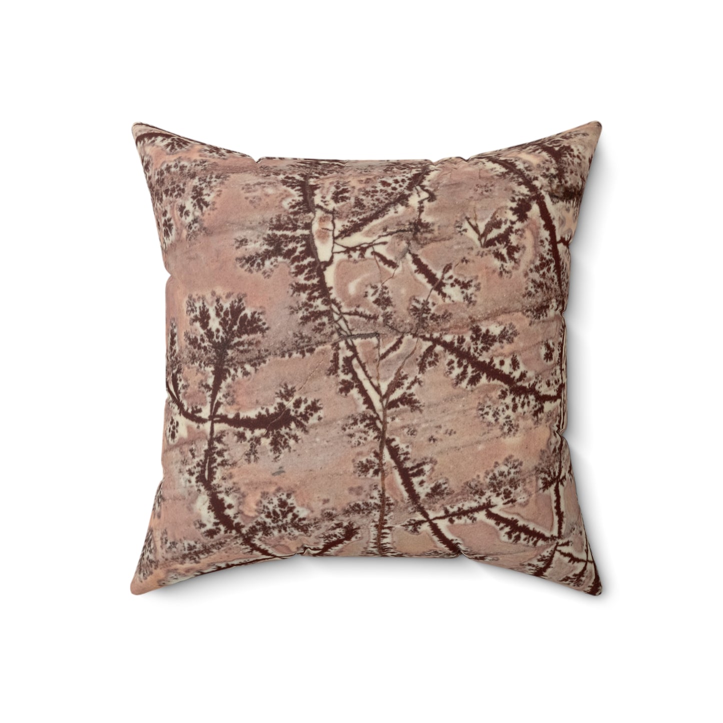 Dendritic Jasper Faux Suede Square Pillow