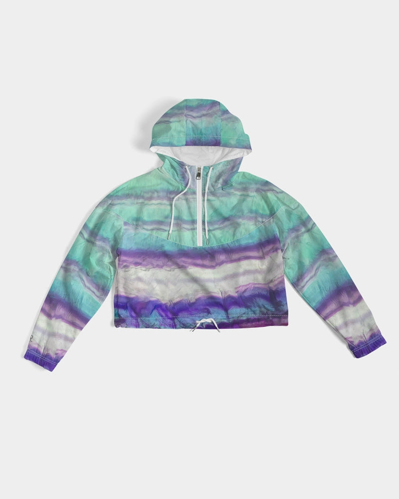 Rainbow Fluorite Metaphysical Women's Cropped Windbreaker