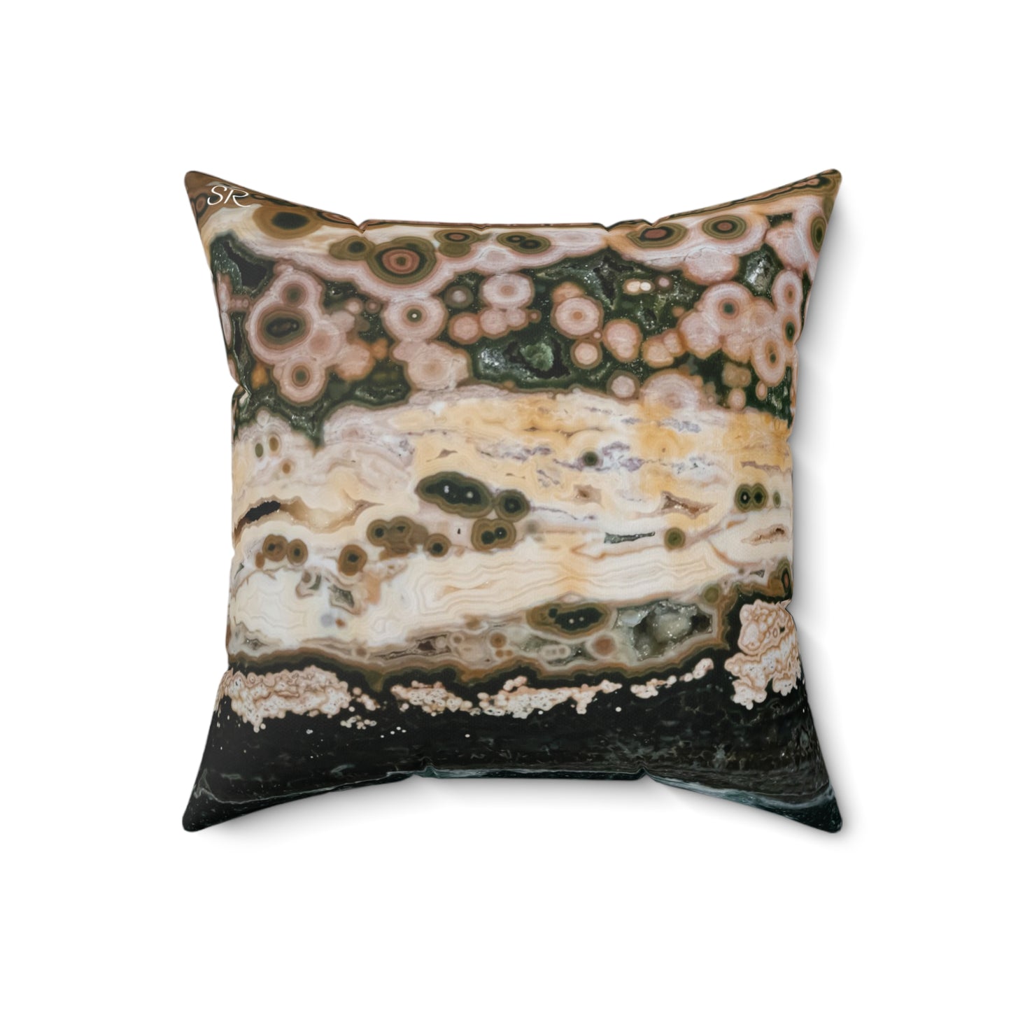 Ocean Jasper Faux Suede Square Pillow