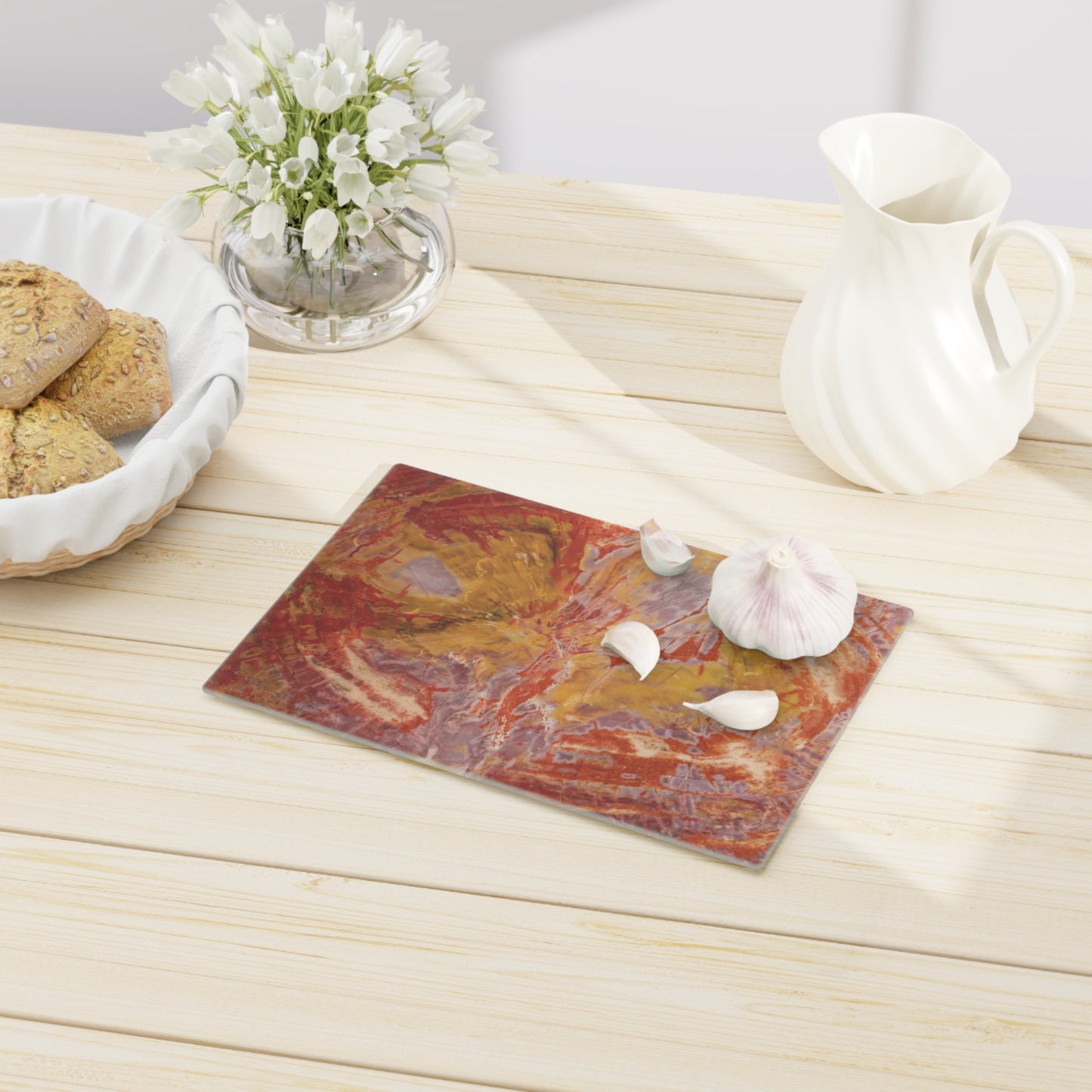 Rainbow Petrified Wood Cutting Board