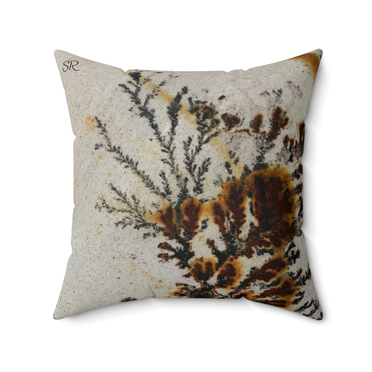 Dendritic Faux Suede Square Pillow