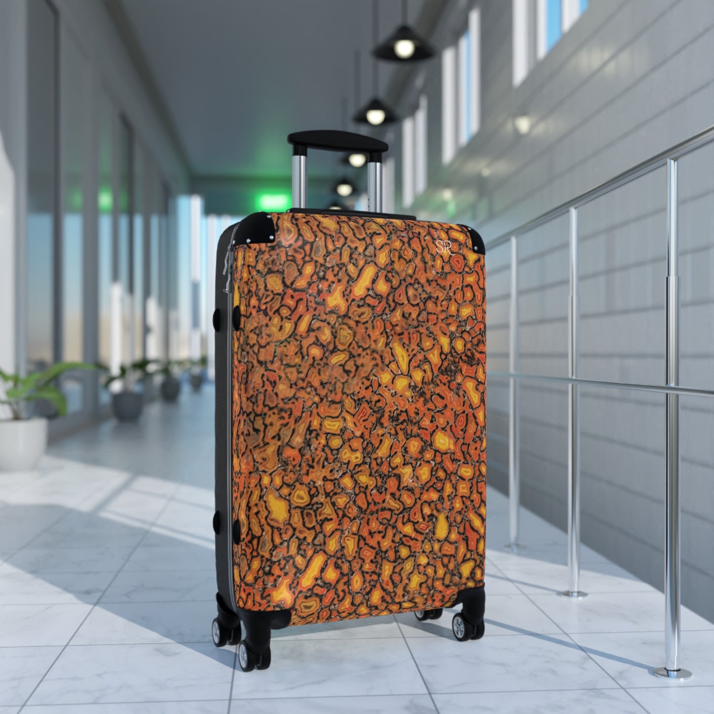 Agatized Canary Red Luggage