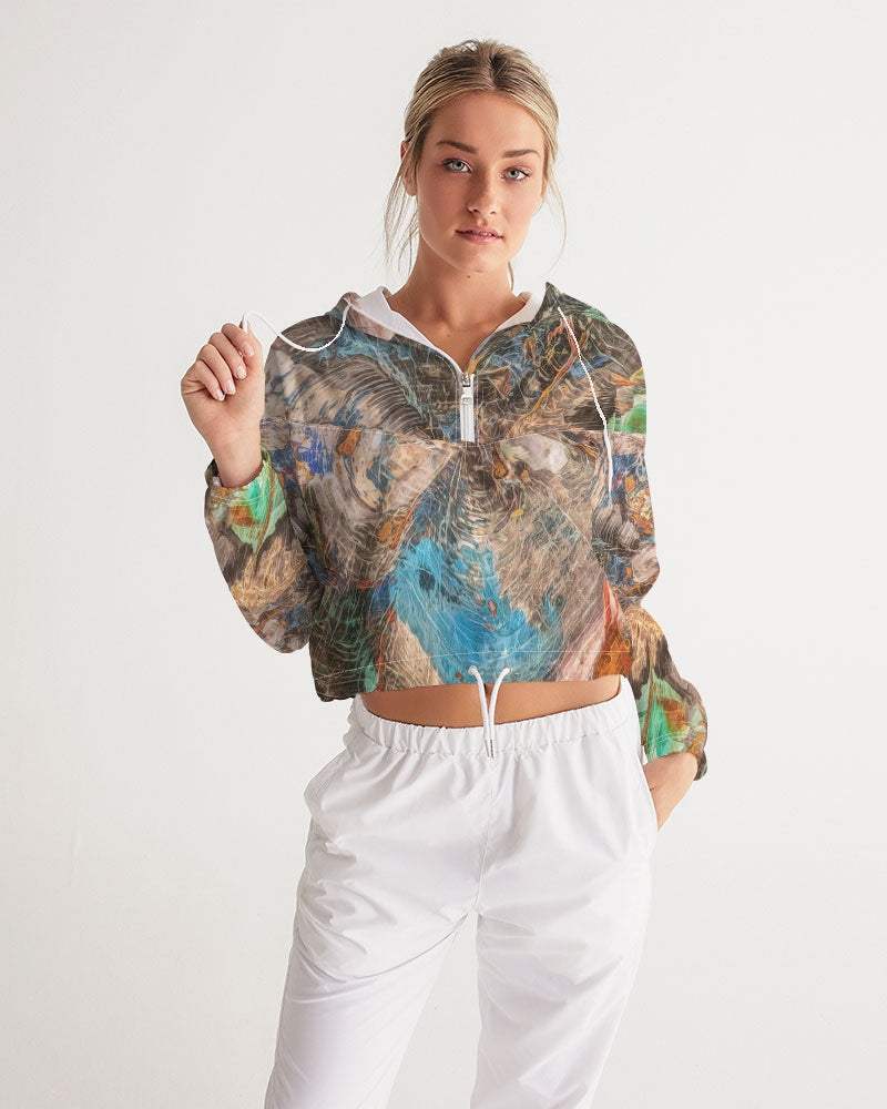 Turkish Petrified Collawood Women's Cropped Windbreaker