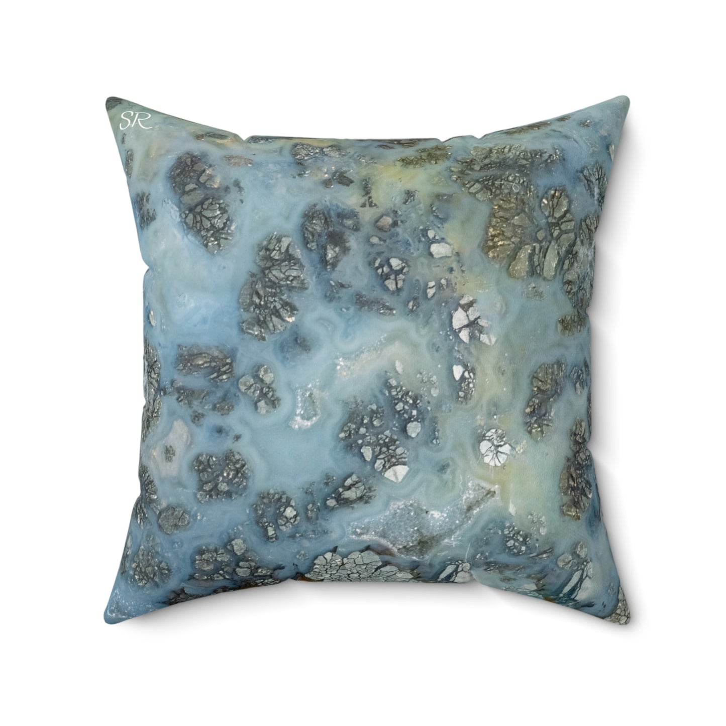 Marcasite Plume with Quartz Faux Suede Square Pillow