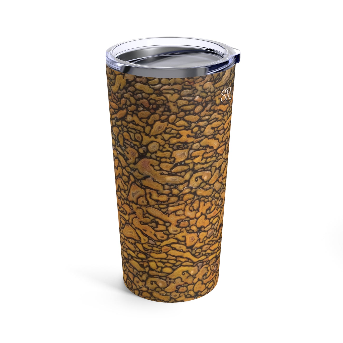 Agatized Fantasy Yellow Gembone Tumbler 20oz