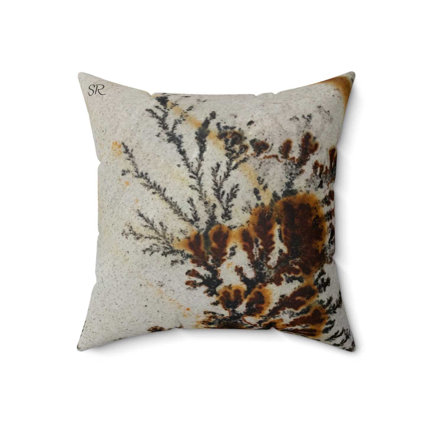 Dendritic Faux Suede Square Pillow