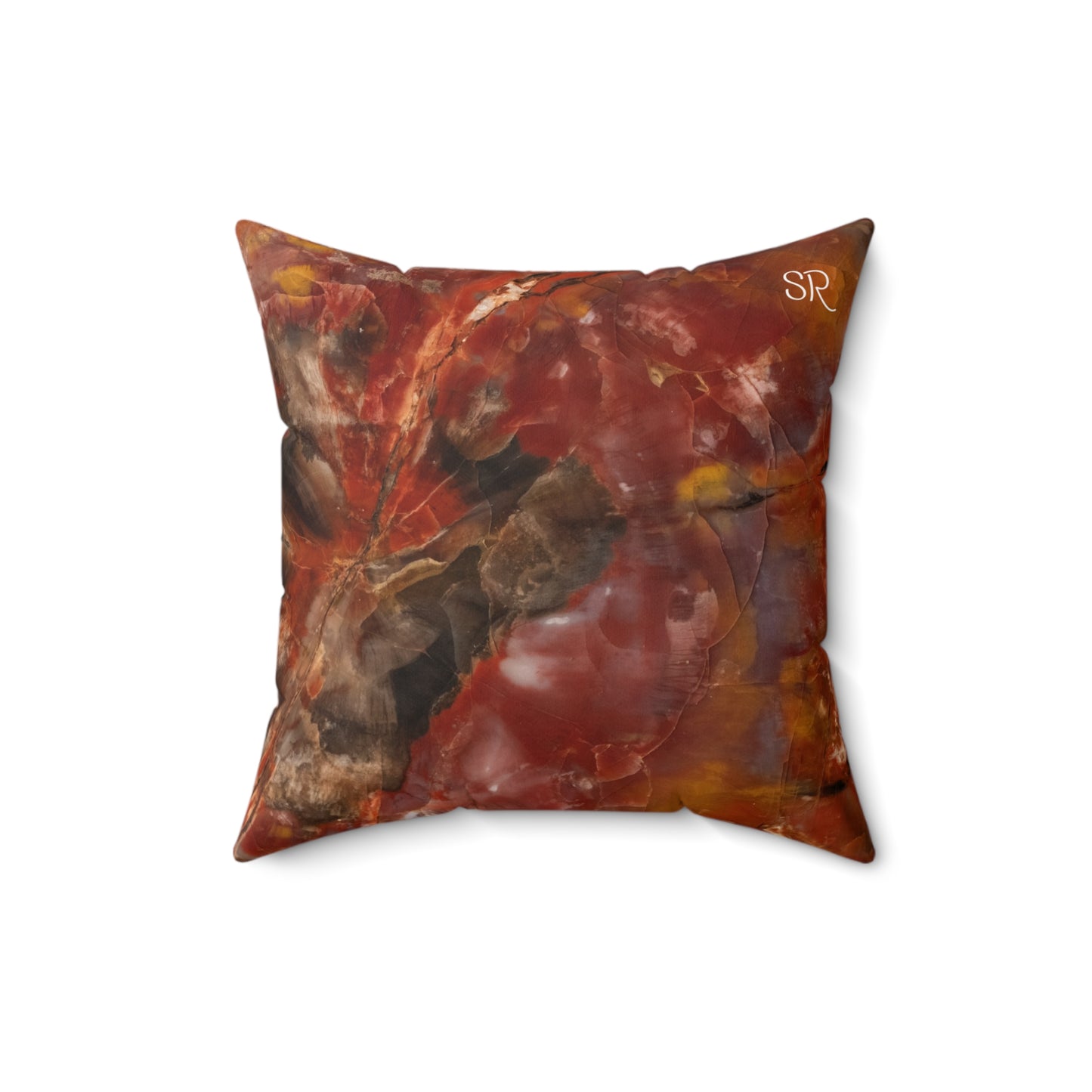 Petrified Wood Faux Suede Square Pillow