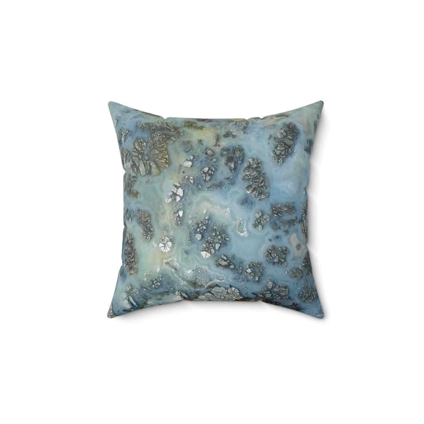 Marcasite Plume with Quartz Faux Suede Square Pillow