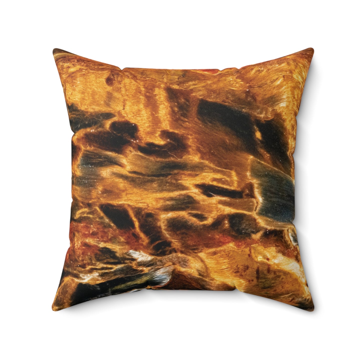 Golden Pietersite Spiritual Faux Suede Square Pillow