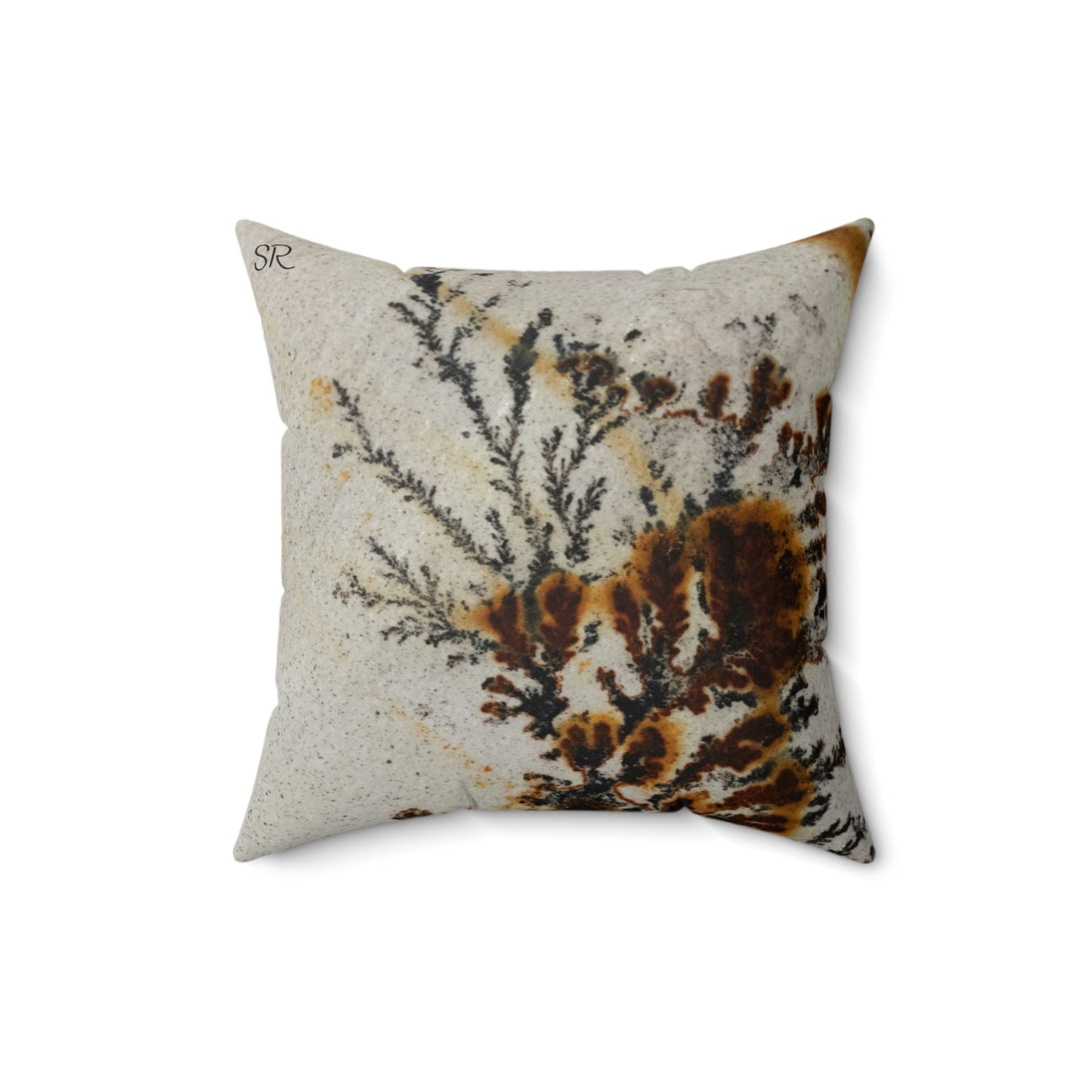 Dendritic Faux Suede Square Pillow