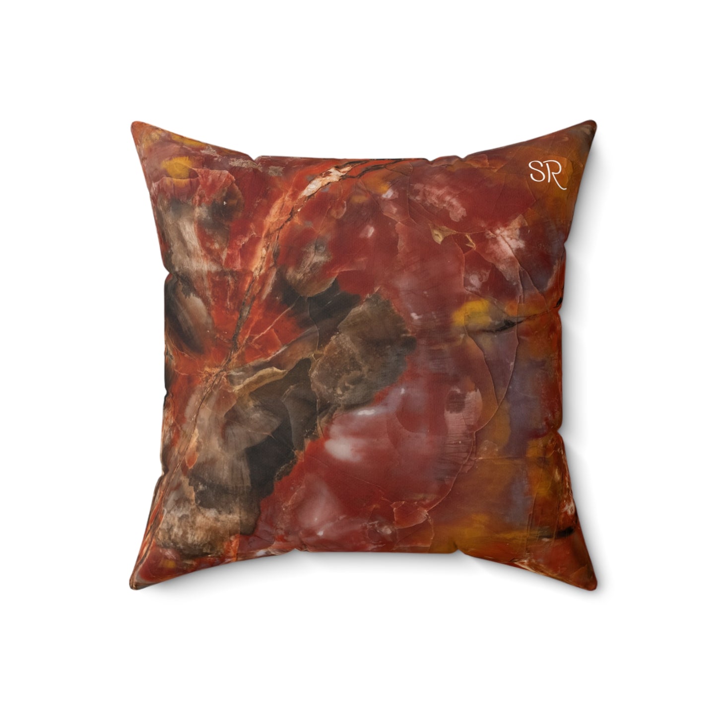 Petrified Wood Faux Suede Square Pillow