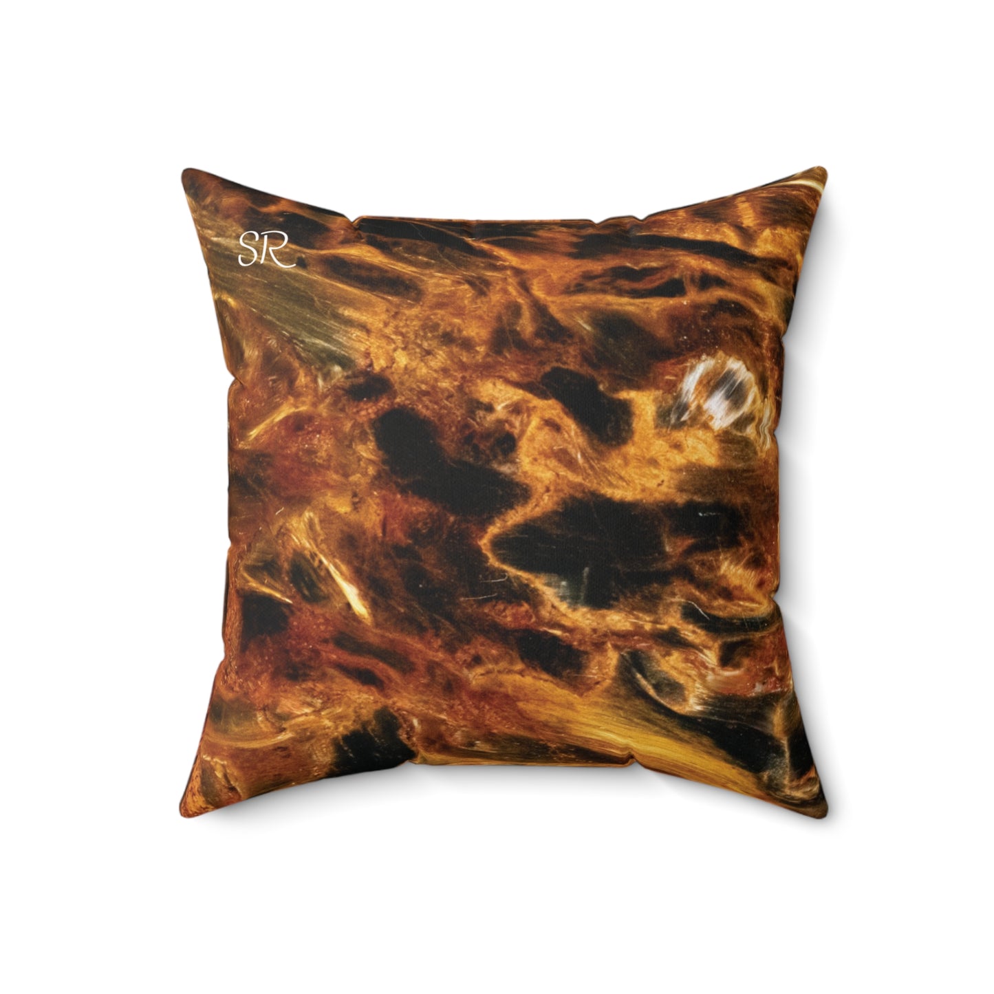 Golden Pietersite Spiritual Faux Suede Square Pillow