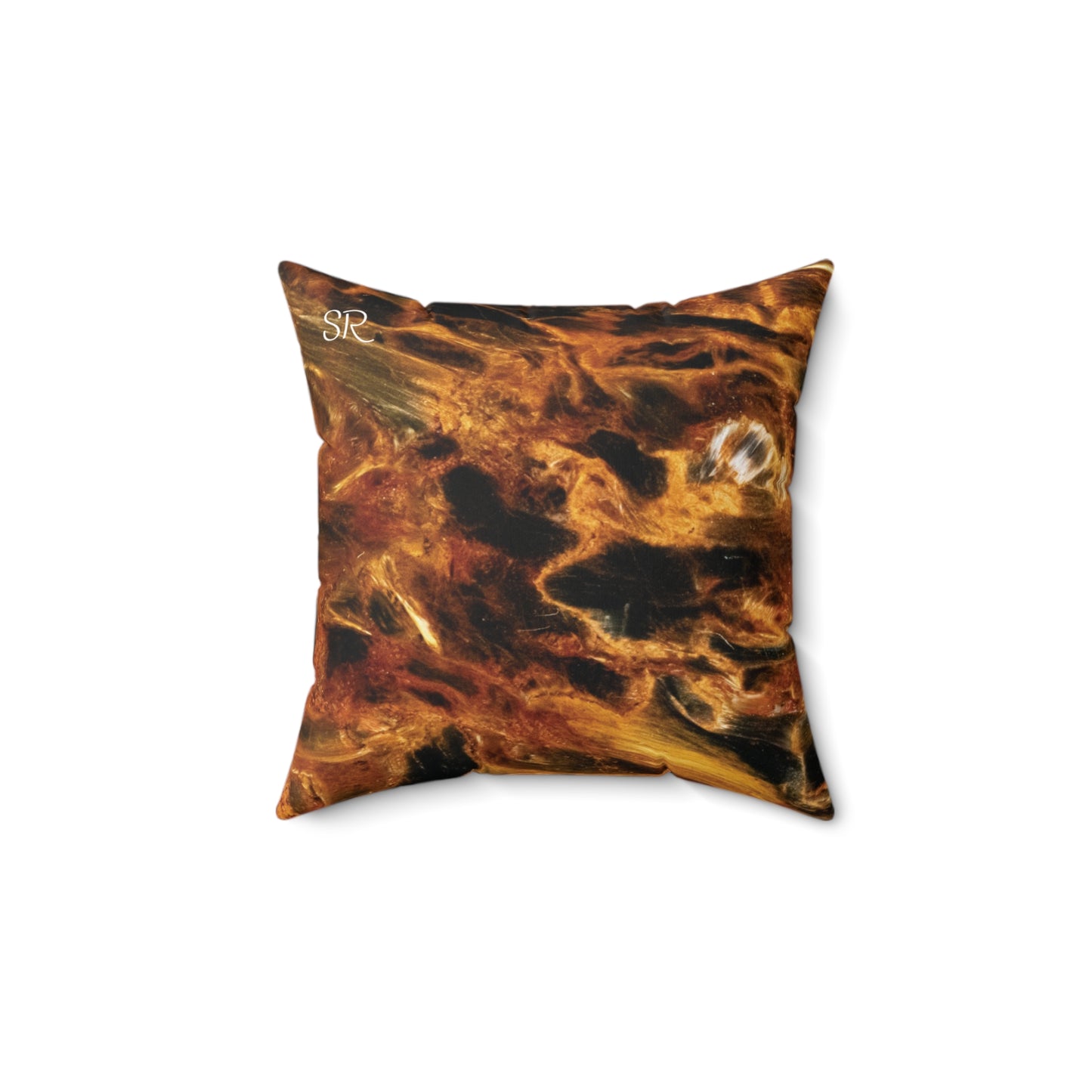 Golden Pietersite Spiritual Faux Suede Square Pillow