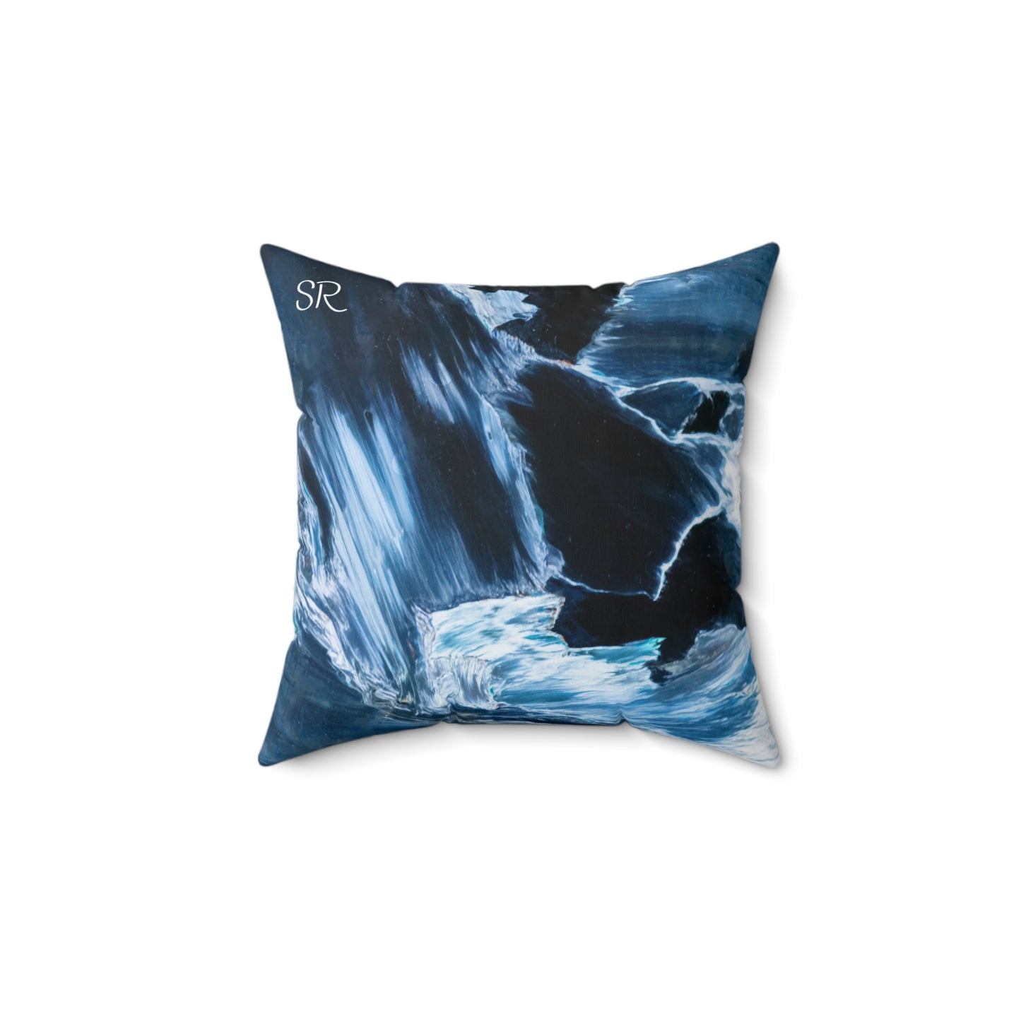 Blue Pietersite Faux Suede Square Pillow