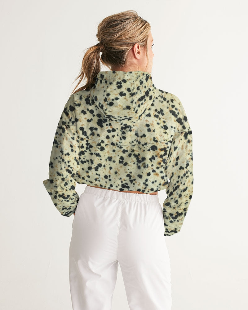 Dalmatian Jasper Transformation Women's Cropped Windbreaker