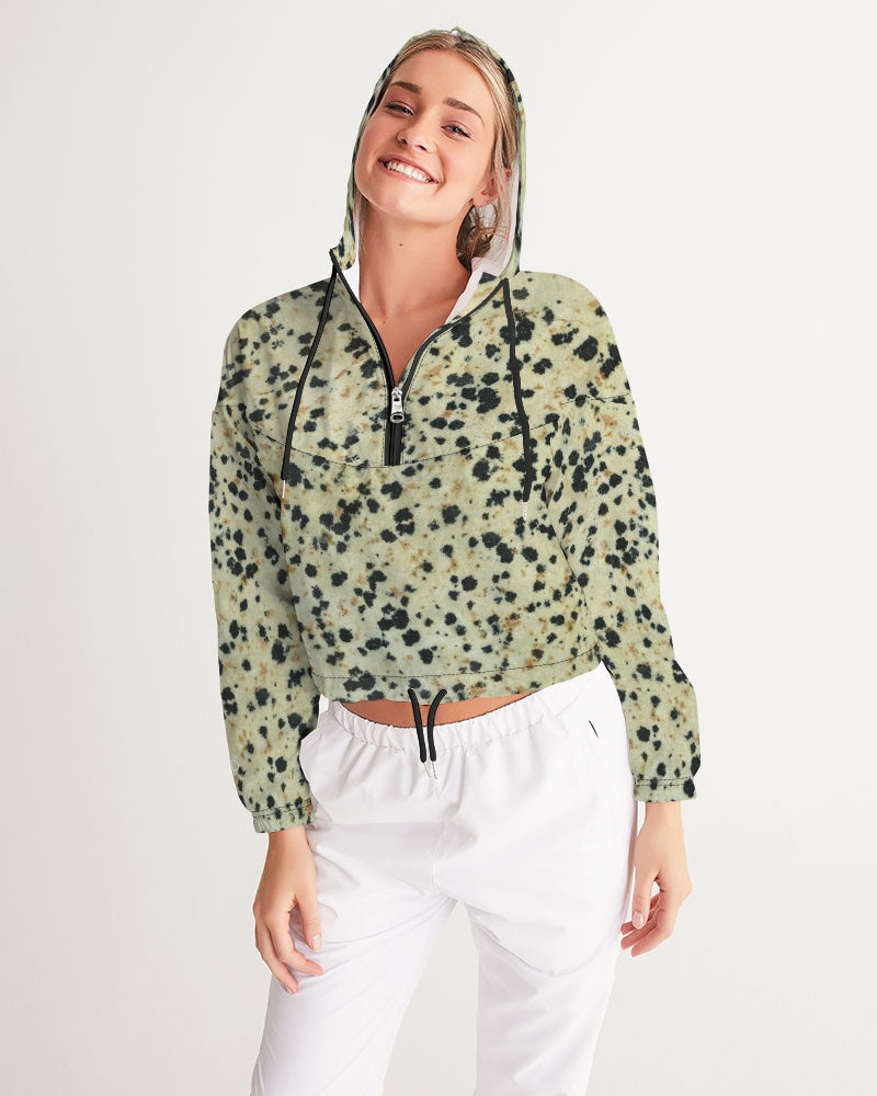 Dalmatian Jasper Transformation Women's Cropped Windbreaker