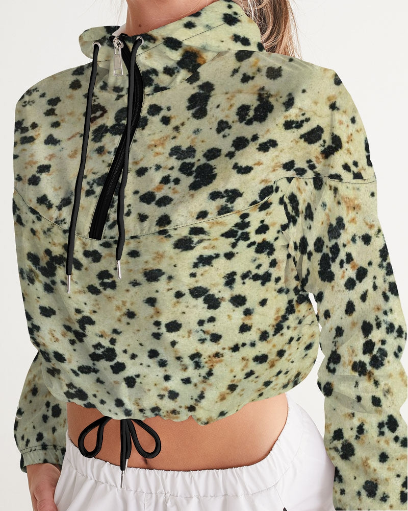 Dalmatian Jasper Transformation Women's Cropped Windbreaker