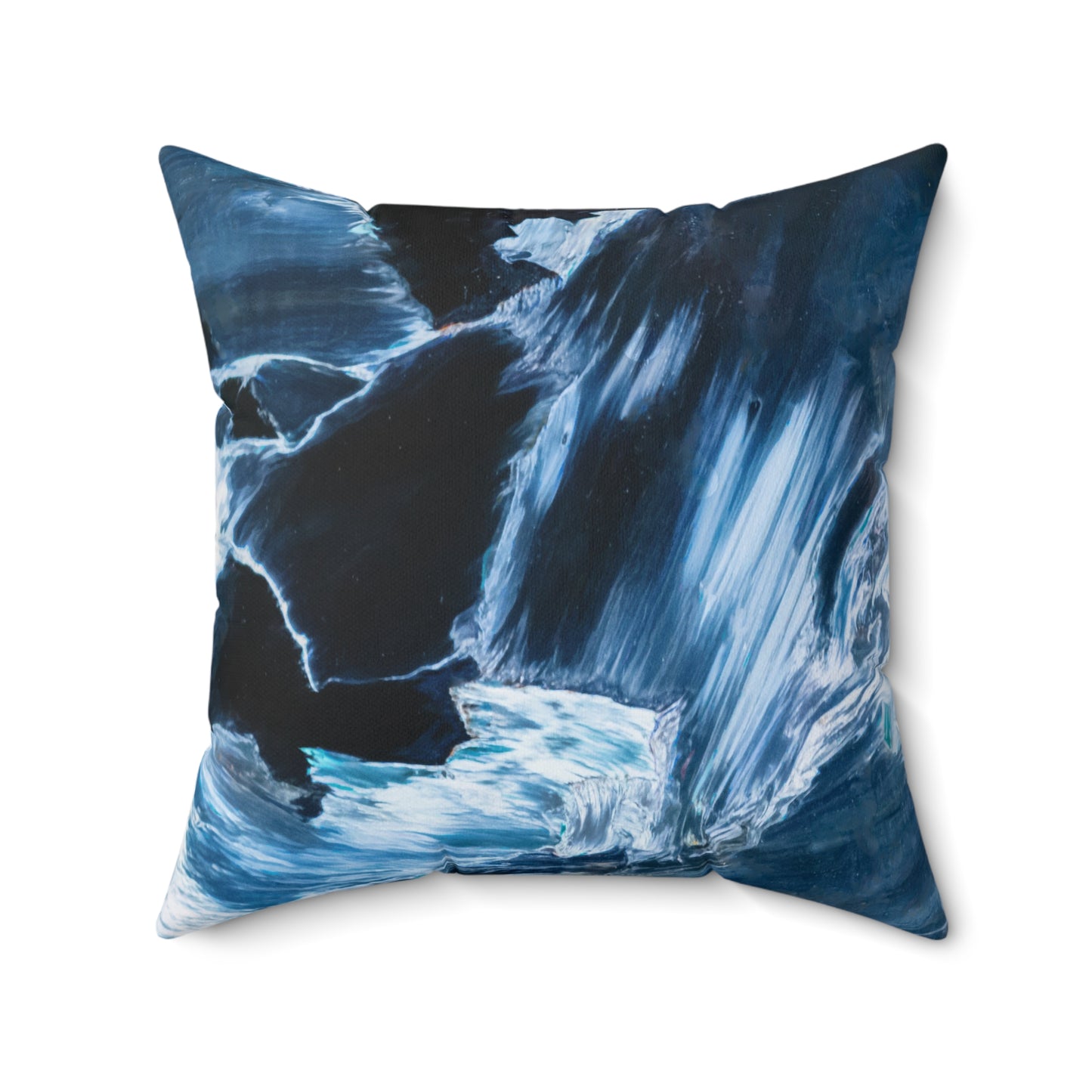 Blue Pietersite Faux Suede Square Pillow