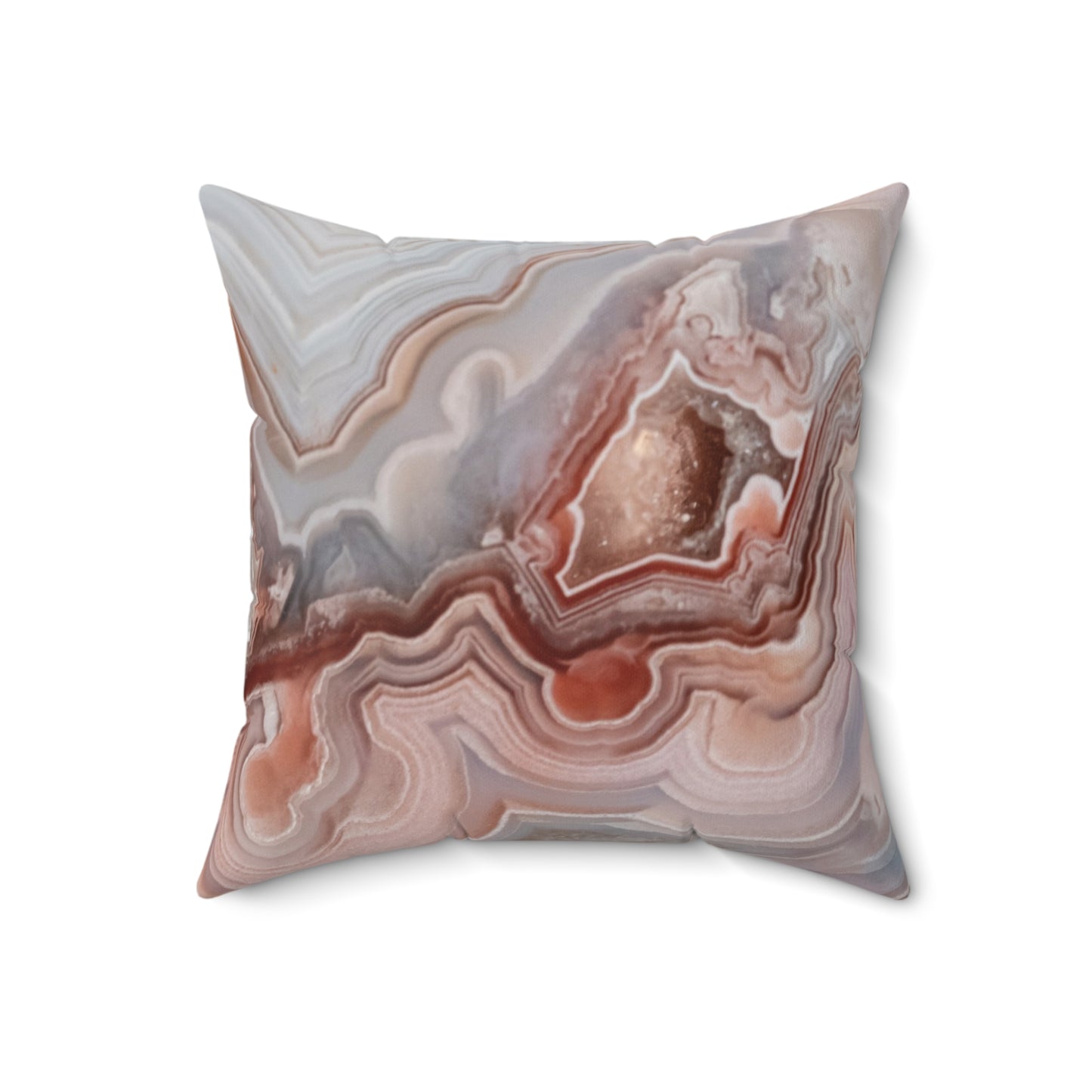 Laguna Agate Faux Suede Square Pillow