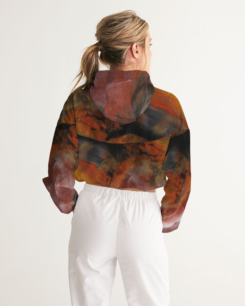 Petrified Wood Inner Transformation Women's Cropped Windbreaker