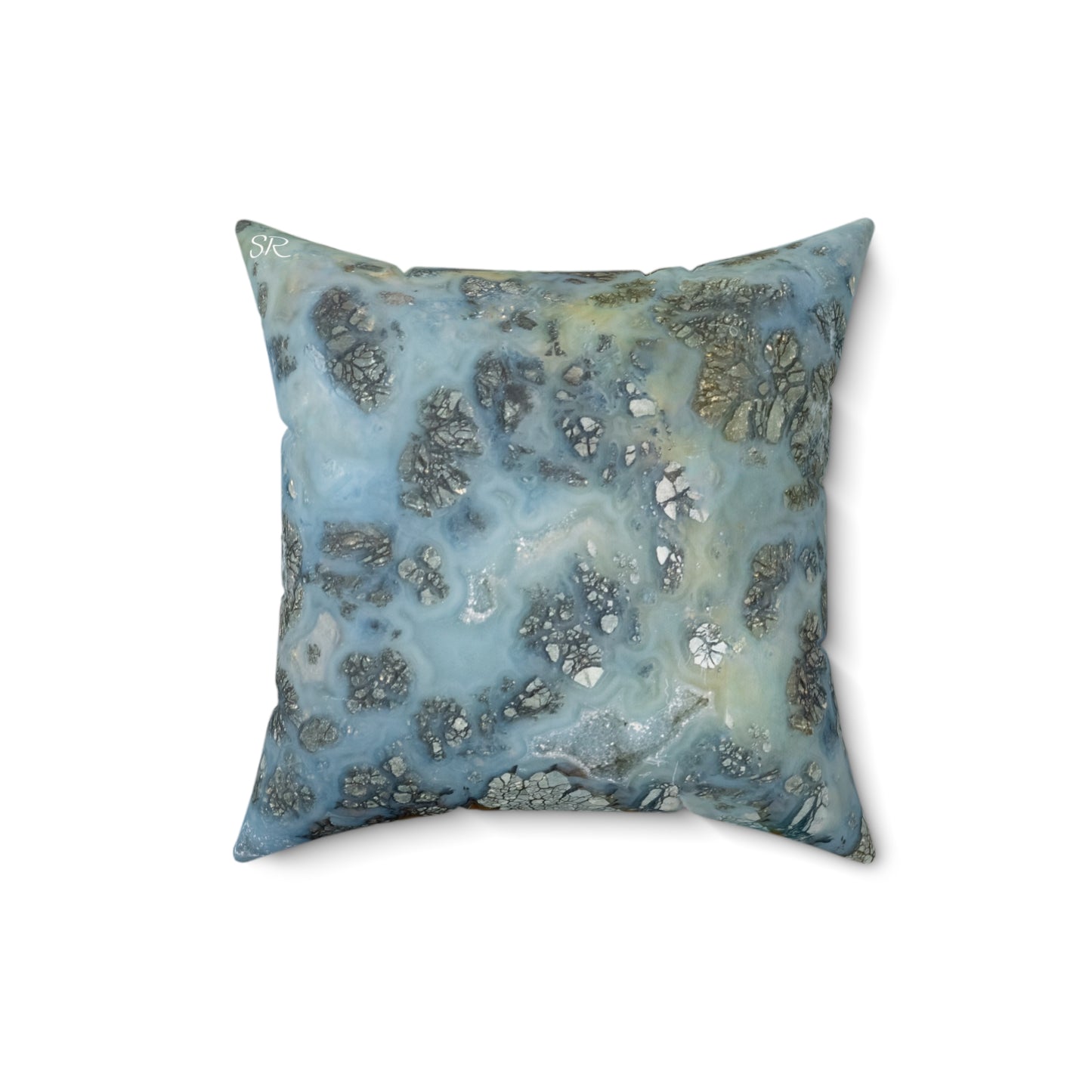 Marcasite Plume with Quartz Faux Suede Square Pillow