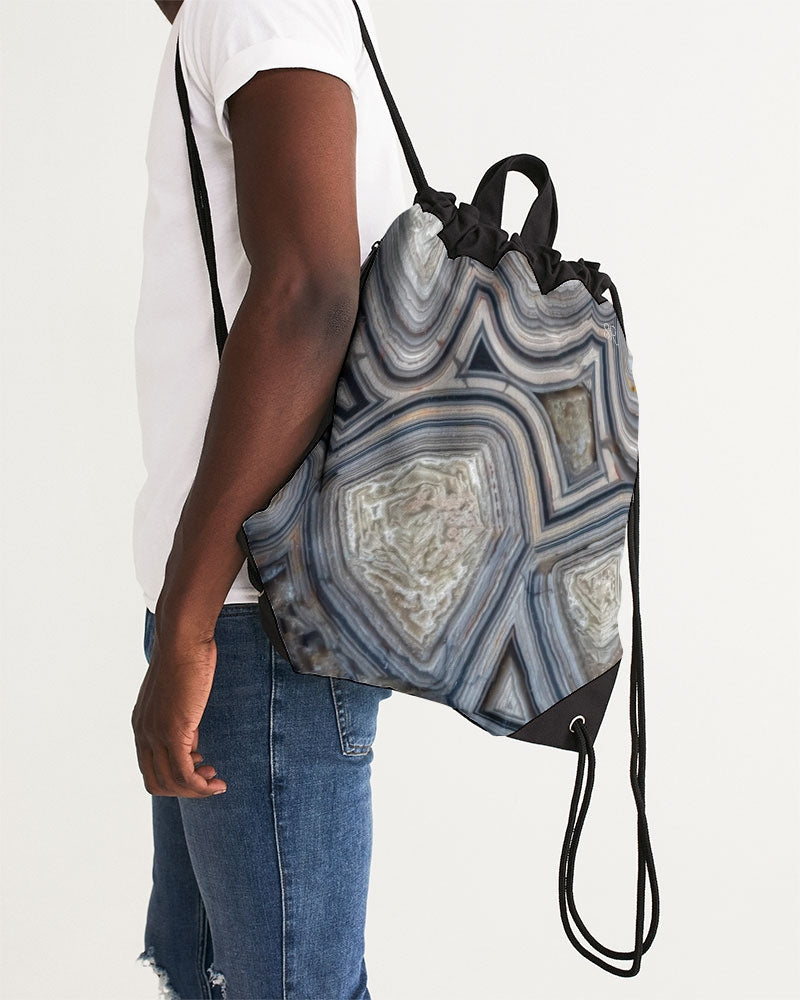 Crazy Lace Agate Optimism Canvas Drawstring Bag