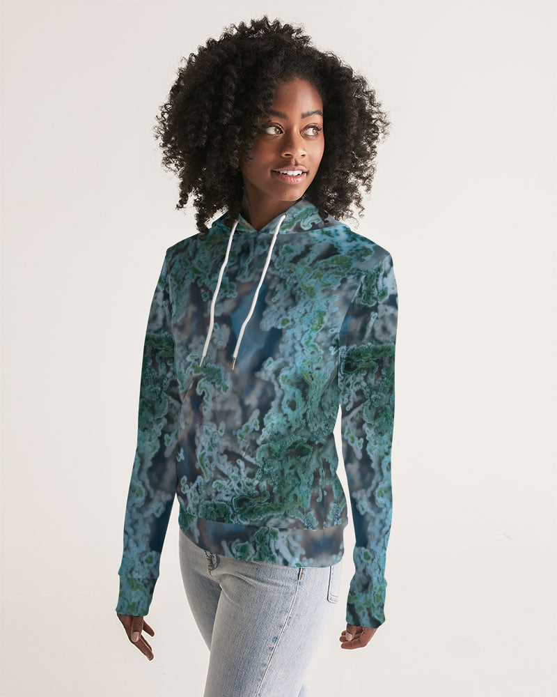 Green Moss Agate Tranquility Women's Hoodie.