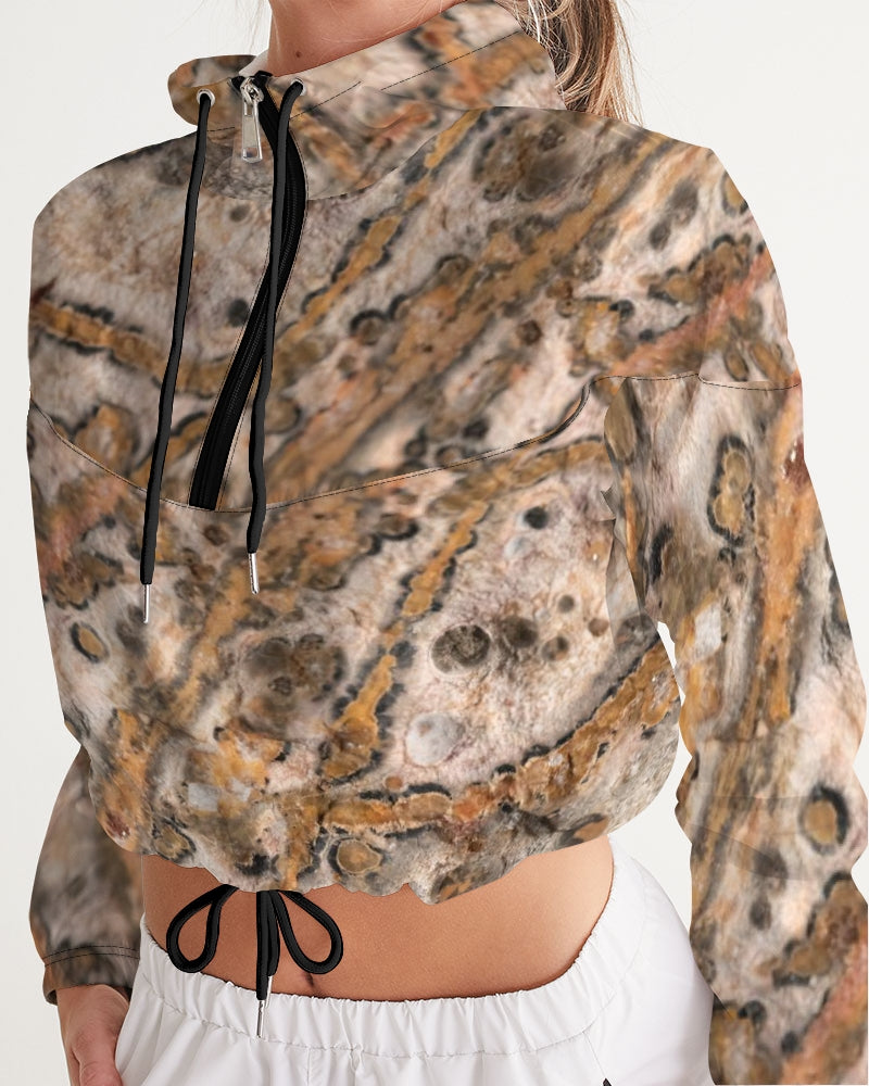 Leopard Skin Jasper Strength & Vitality Women's Cropped Windbreaker