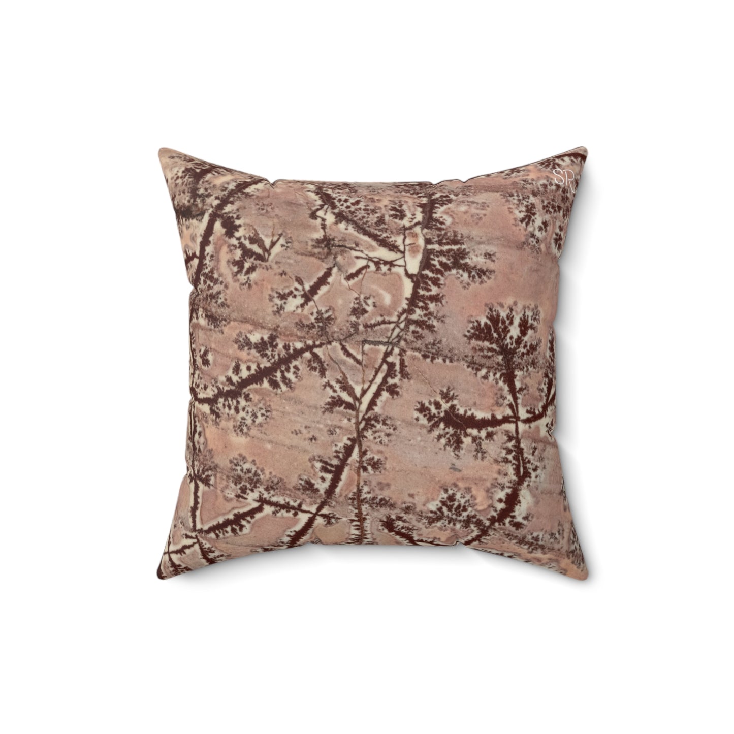 Dendritic Jasper Faux Suede Square Pillow