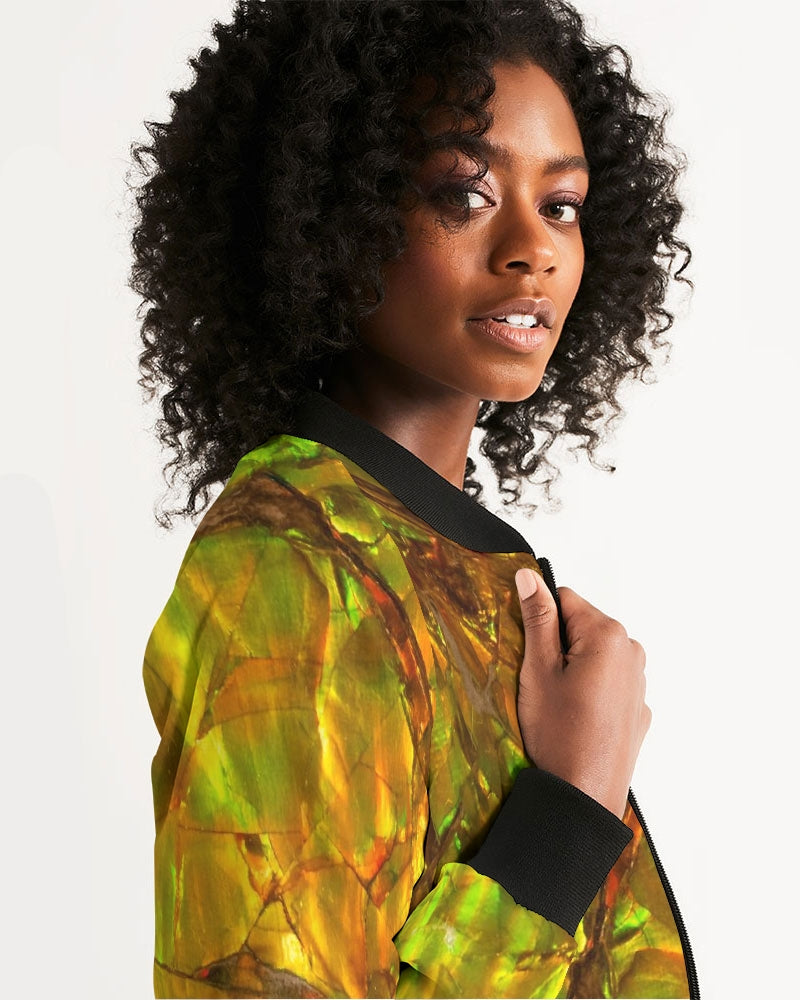 Ammolite Spiritual Energy & Growth Women's Jewel Bomber Jacket