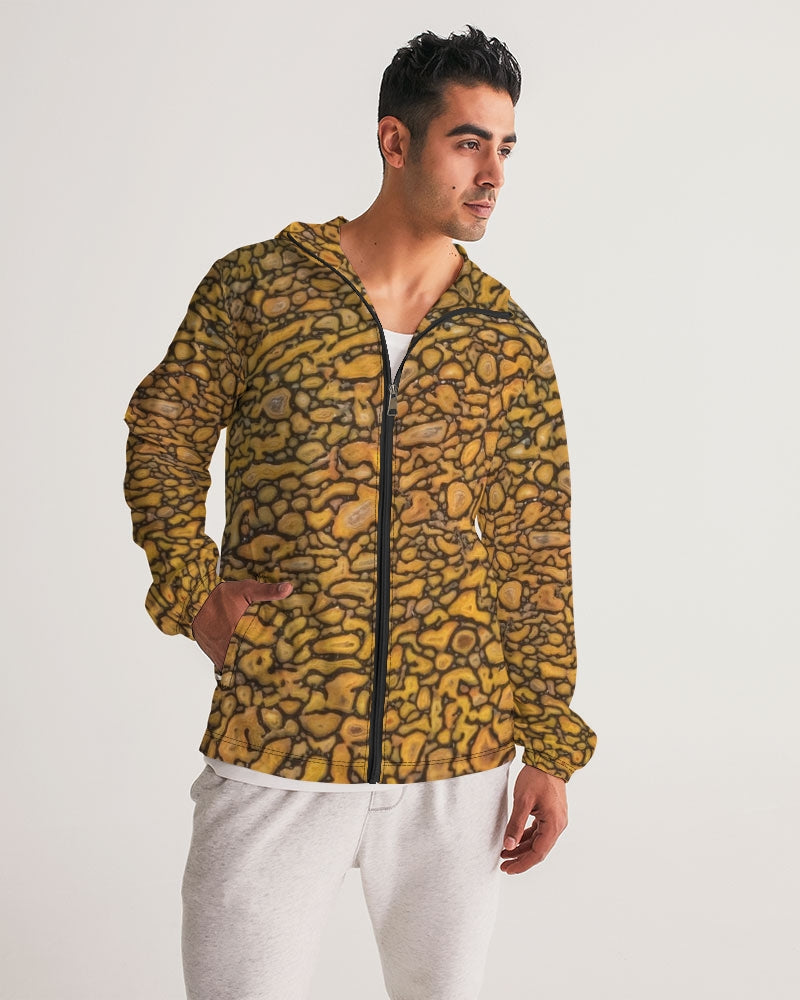 Agatized Fantasy Yellow Gembone Men's Windbreaker