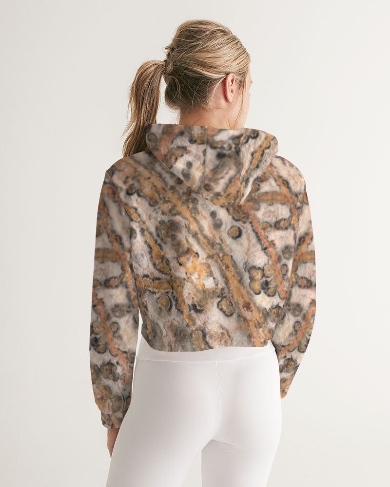 Leopard Skin Jasper Women's Cropped Hoodie