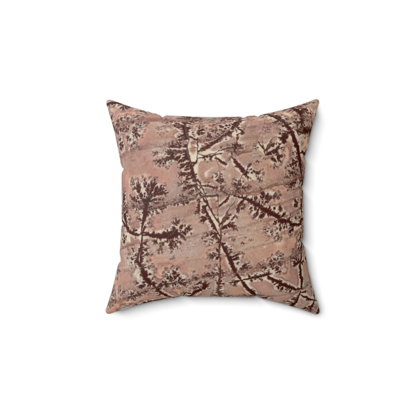 Dendritic Jasper Faux Suede Square Pillow