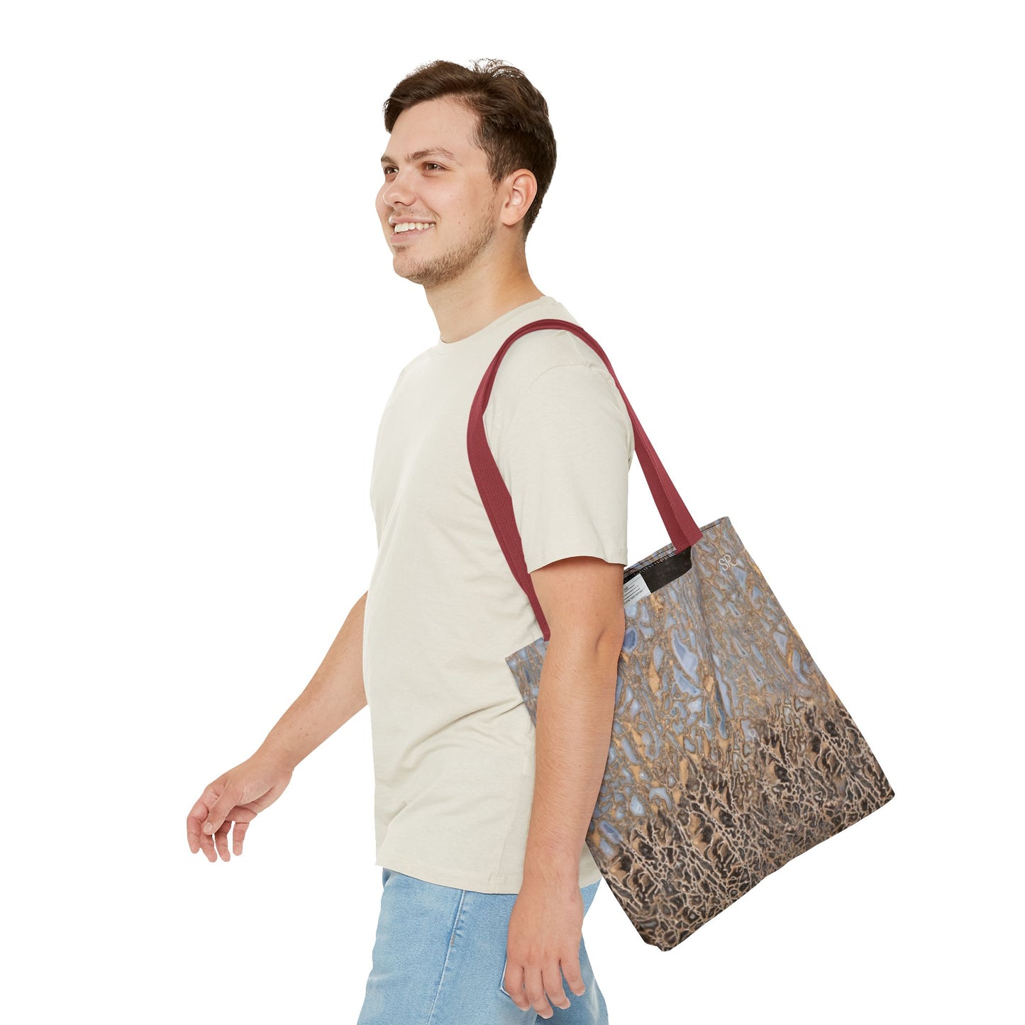 Agatized Noir & Baby Blue Gembone Tote