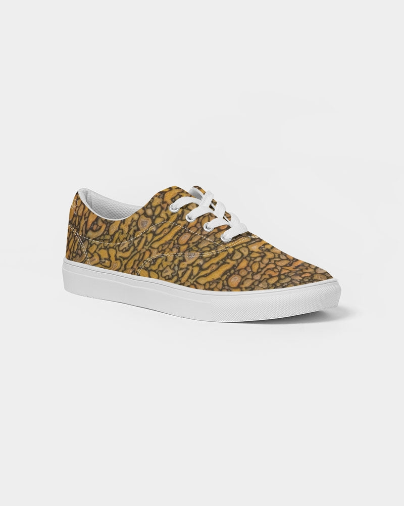 Agatized Fantasy Yellow Gembone Women's Lace Up Canvas Shoe