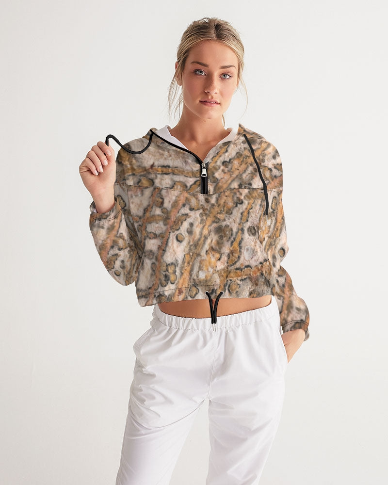 Leopard Skin Jasper Strength & Vitality Women's Cropped Windbreaker