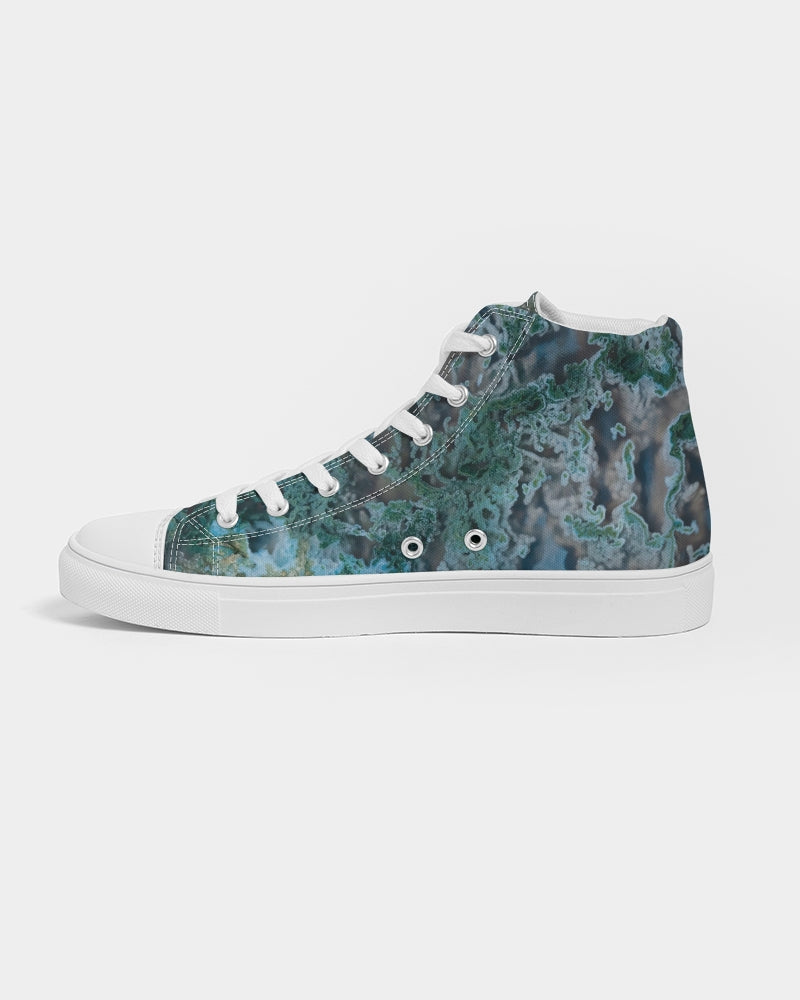 Green Moss Agate Tranquility Women's Hightop Canvas Shoe