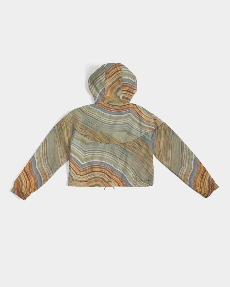 Crazy Lace Agate Joyfulness Women's Cropped Windbreaker