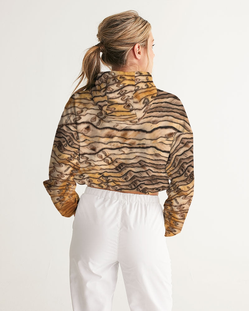 Hell's Canyon Sequoia Petrified Wood Women's Cropped Windbreaker