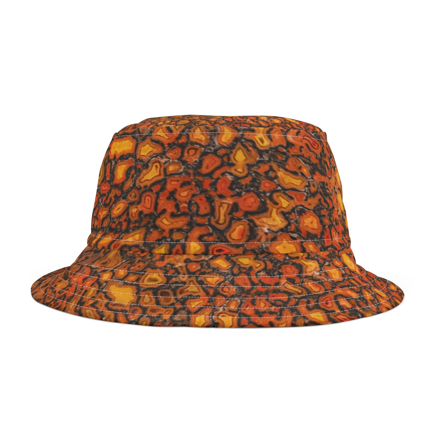 Agatized Canary Red Gembone Bucket Hat