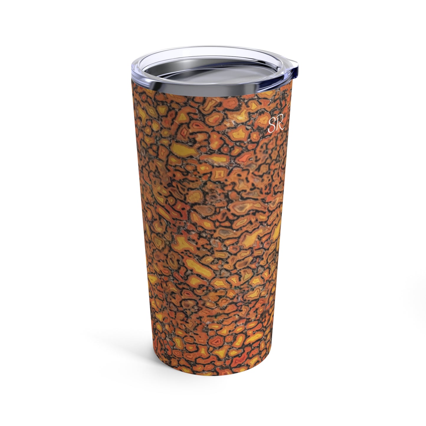 Agatized Canary Red Gembone Tumbler 20oz