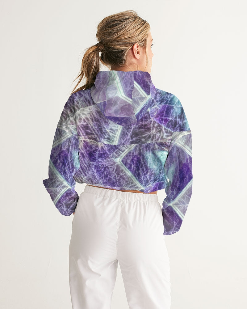 Purple Amethyst Cross Cropped Windbreaker