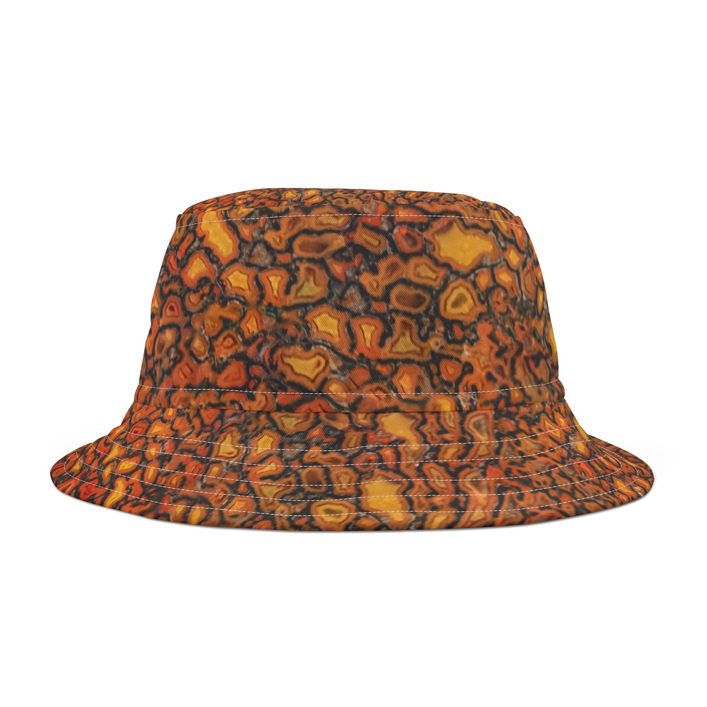 Agatized Canary Red Gembone Bucket Hat